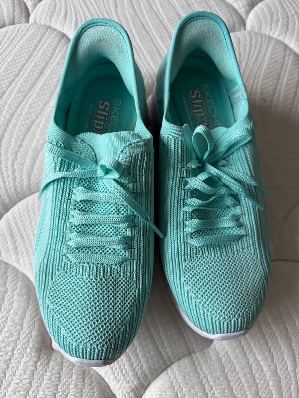 Skechers Women's Aqua Knit Lace-Up Slip-On Sneakers